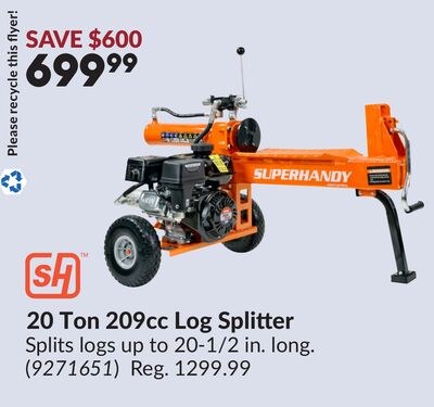 20 Ton 209cc Log Splitter