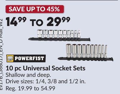 10 pc Universal Socket Sets