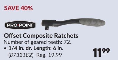 Offset Composite Ratchets, 1/4 in. dr. Length: …