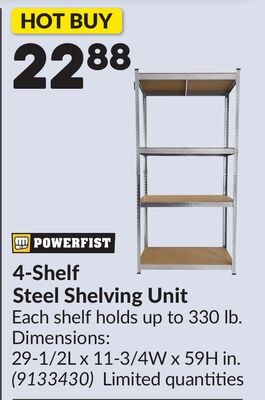 4-Shelf Steel Shelving Unit