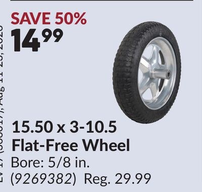 15.50 x 3-10.5 Flat-Free Wheel