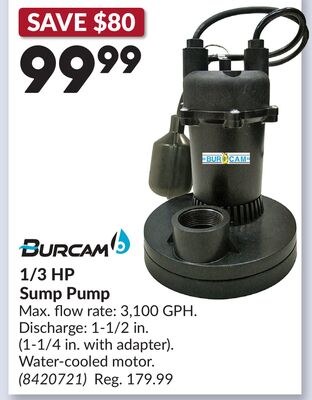 1/3 HP Sump Pump