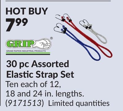 30 pc Assorted Elastic Strap Set