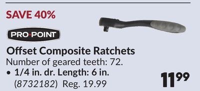 1/4 in. dr. Length: 6 in. Offset Composite Ratc…