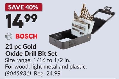 BOSCH 21 pc Gold Oxide Drill Bit Set