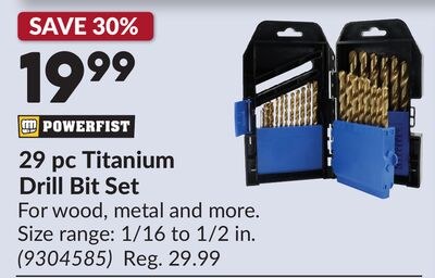 29 pc Titanium Drill Bit Set