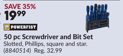 50 pc Screwdriver and Bit Set