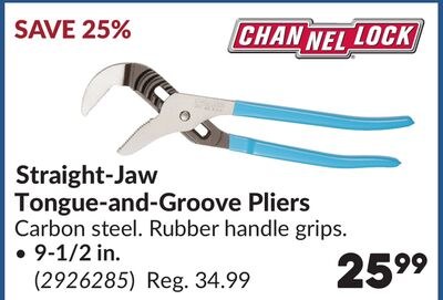 Straight-Jaw Tongue-and-Groove Pliers