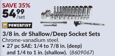 3/8 in. dr Shallow Deep Socket Sets