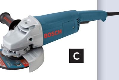 C] 7 in. Max. 6,500 RPM. Electric Angle Grinders