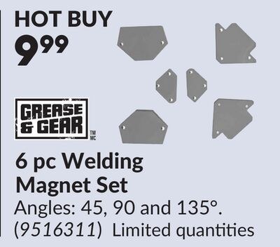 6 pc Welding Magnet Set