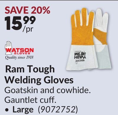 Ram Tough Welding Gloves, Large