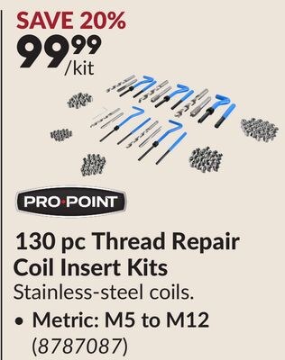 130 pc Thread Repair Coil Insert Kits, Metric: …