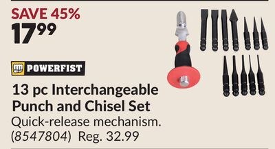 13 pc Interchangeable Punch and Chisel Set