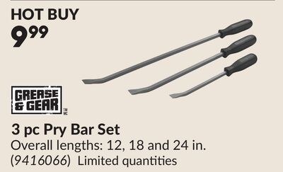 3 pc Pry Bar Set