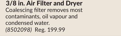 3/8 in. Air Filter and Dryer