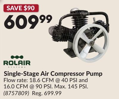 Single-Stage Air Compressor Pump