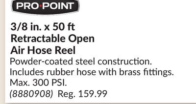 3/8 in. x 50 ft Retractable Open Air Hose Reel
