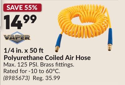 1/4 in. x 50 ft Polyurethane Coiled Air Hose