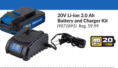 20V Li-ion 2.0 Ah Battery and Charger Kit