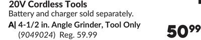 4-1/2 in. Angle Grinder 20V Cordless Tools