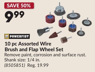 10 pc Assorted Wire Brush and Flap Wheel Set