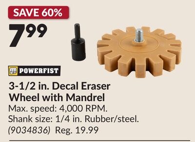 3-1/2 in. Decal Eraser Wheel with Mandrel