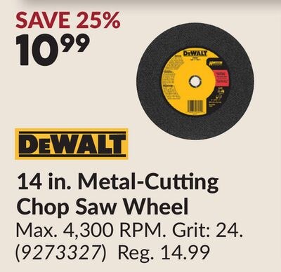 14 in. Metal-Cutting Chop Saw Wheel