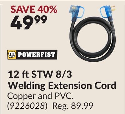 12 ft STW 8/3 Welding Extension Cord