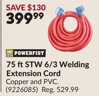 75 ft STW 6/3 Welding Extension Cord