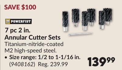 7 pc 2 in. Annular Cutter Sets Size range: 1/2 …