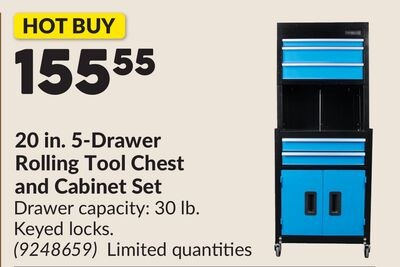 20 in. 5-Drawer Rolling Tool Chest and Cabinet …
