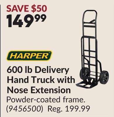 600 lb Delivery Hand Truck with Nose Extension