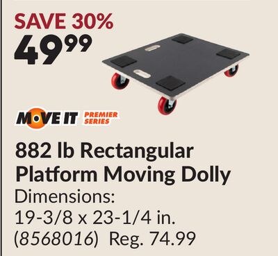 882 lb Rectangular Platform Moving Dolly