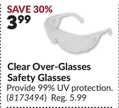 Clear Over-Glasses Safety Glasses