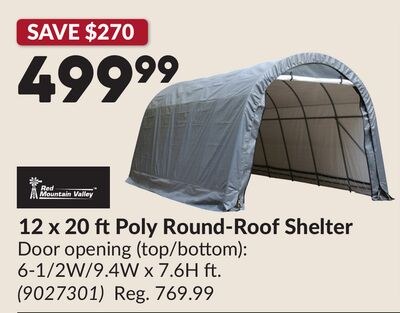 12 x 20 ft Poly Round-Roof Shelter