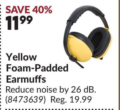 Yellow Foam-Padded Earmuffs