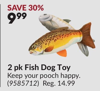 2 pk Fish Dog Toy