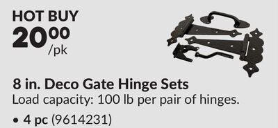 8 in. Deco Gate Hinge Sets