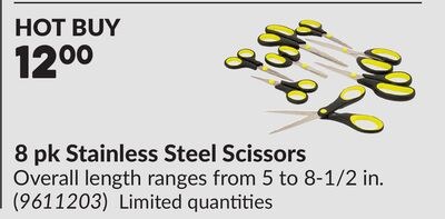 8 pk Stainless Steel Scissors