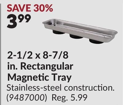 2-1/2 x 8-7/8 in. Rectangular Magnetic Tray