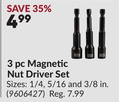 3 pc Magnetic Nut Driver Set