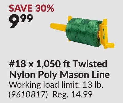 #18 x 1,050 ft Twisted Nylon Poly Mason Line