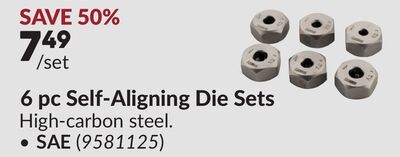 6 pc Self-Aligning Die Sets, SAE
