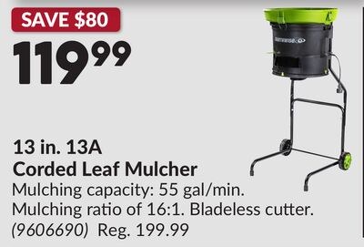 13 in. 13A Corded Leaf Mulcher