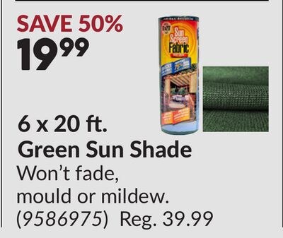 6 x 20 ft. Green Sun Shade