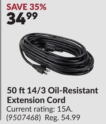50 ft 14/3 Oil-Resistant Extension Cord