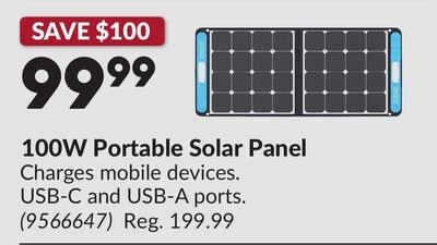 100W Portable Solar Panel