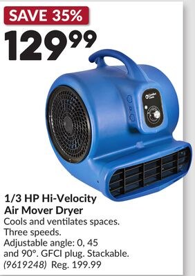 1/3 HP Hi-Velocity Air Mover Dryer