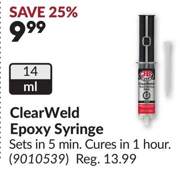 ClearWeld Epoxy Syringe